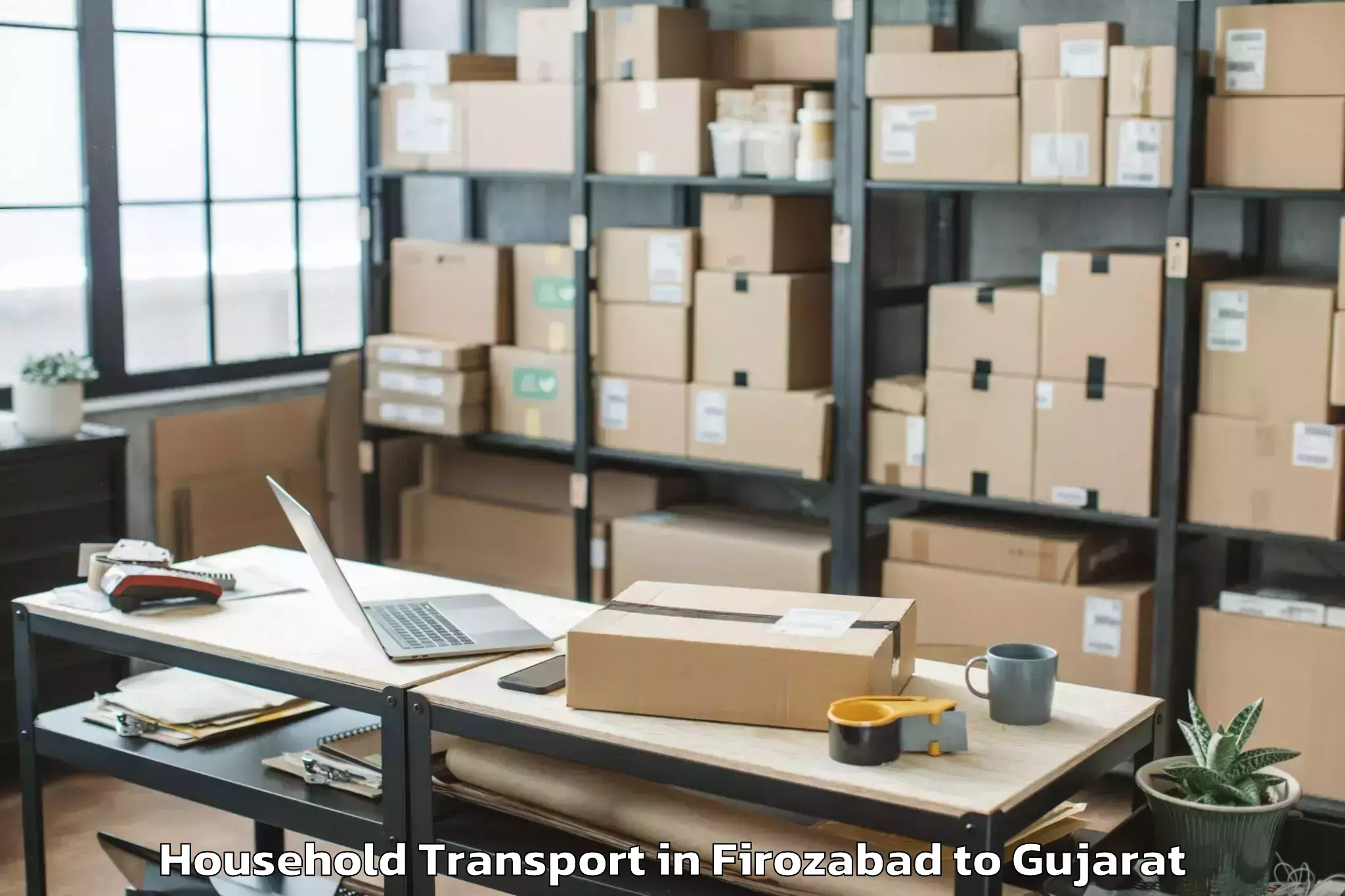 Expert Firozabad to Keshod Airport Ixk Household Transport